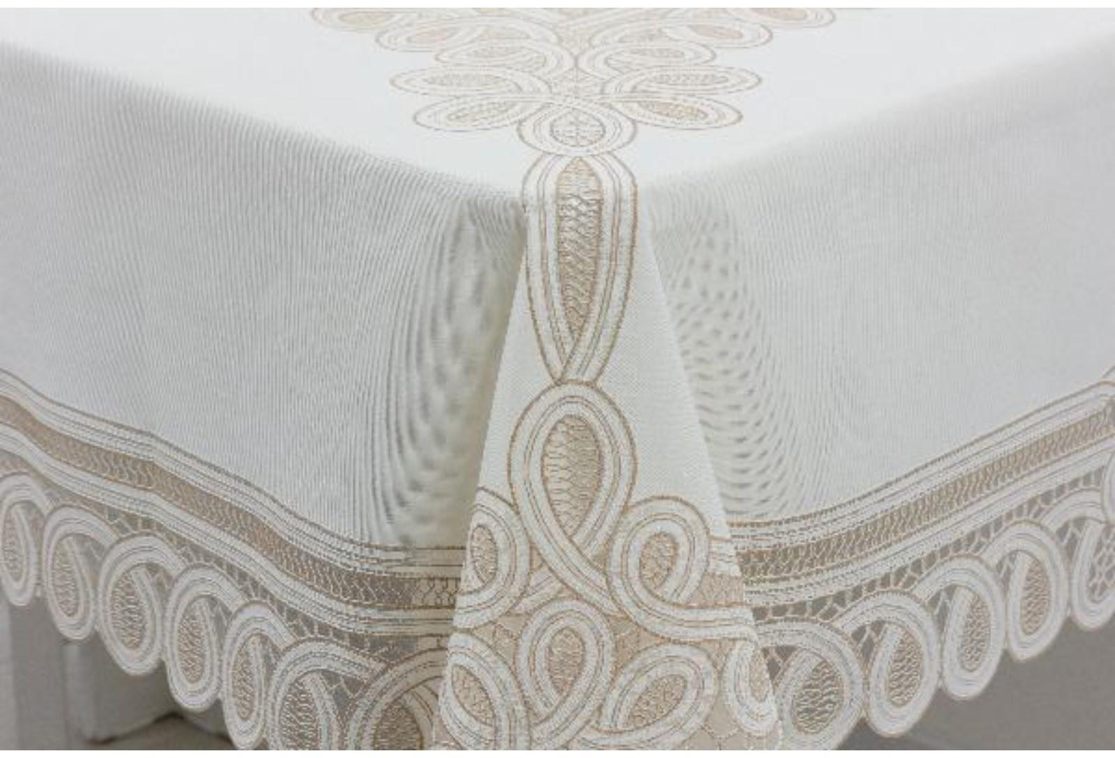 Скатерть столовая «Ажурная» Pretty, 120 х 150 см, 10 шт в рулоне, цвет бежевый