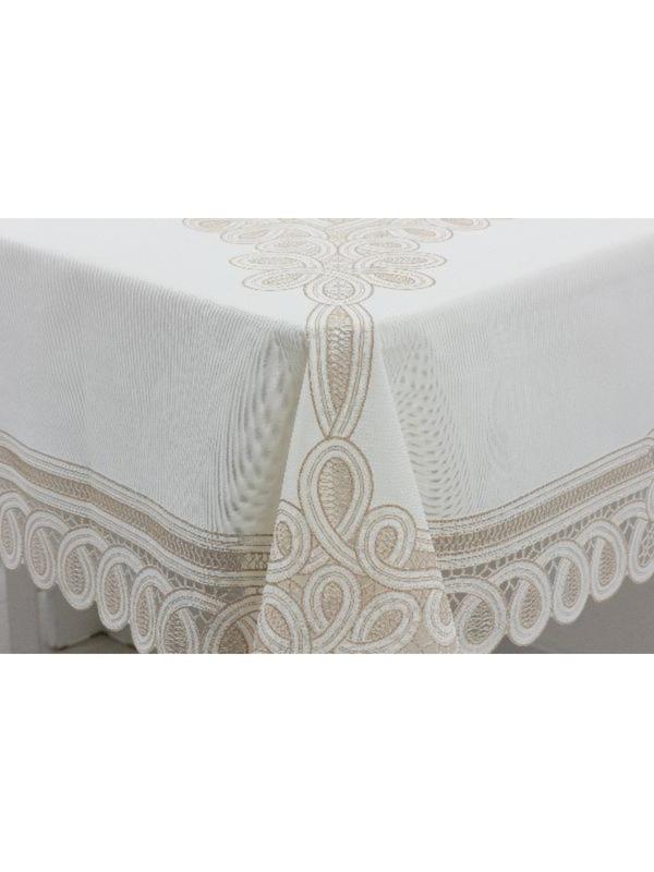 Скатерть столовая «Ажурная» Pretty, 120 х 150 см, 10 шт в рулоне, цвет бежевый