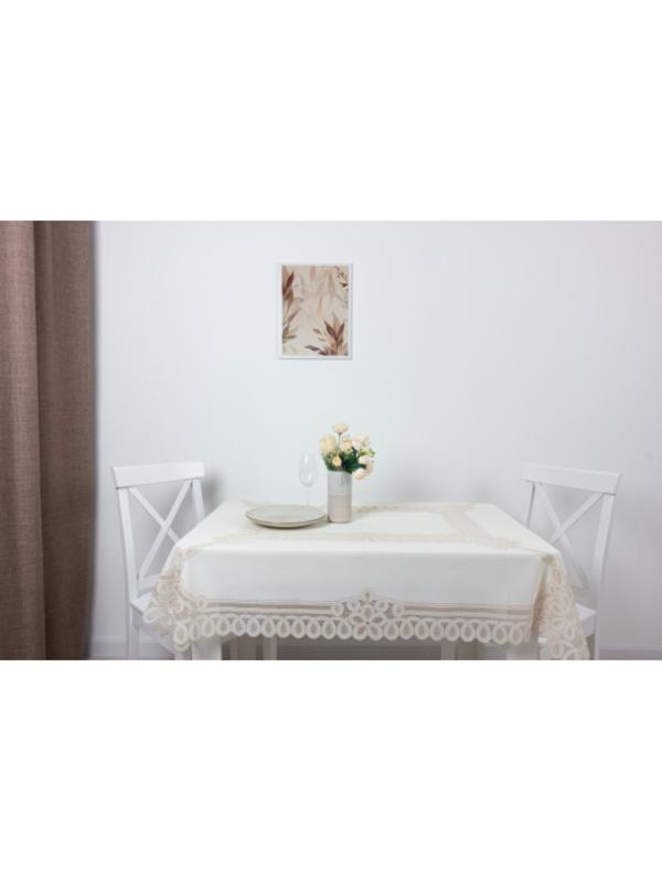 Скатерть столовая «Ажурная» Pretty, 120 х 150 см, 10 шт в рулоне, цвет бежевый
