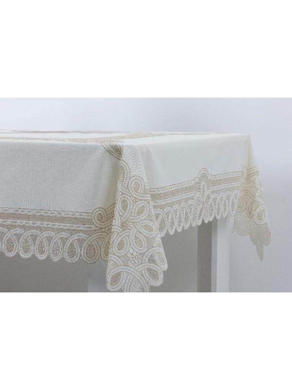 Скатерть столовая «Ажурная» Pretty, 120 х 150 см, 10 шт в рулоне, цвет бежевый