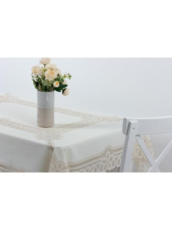 Скатерть столовая «Ажурная» Pretty, 120 х 150 см, 10 шт в рулоне, цвет бежевый