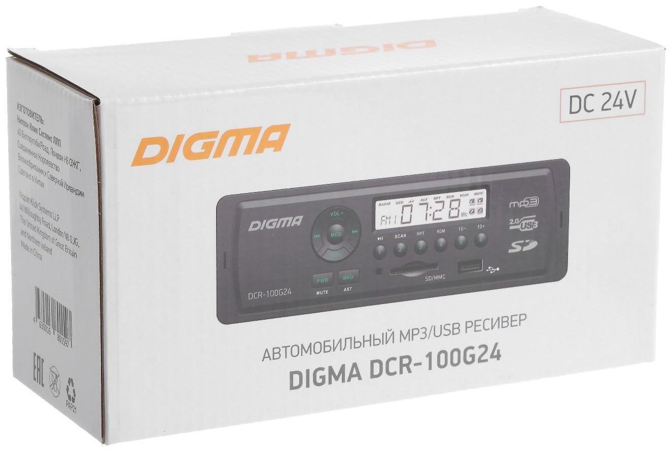 Автомагнитола Digma DCR-100G24, 24 В