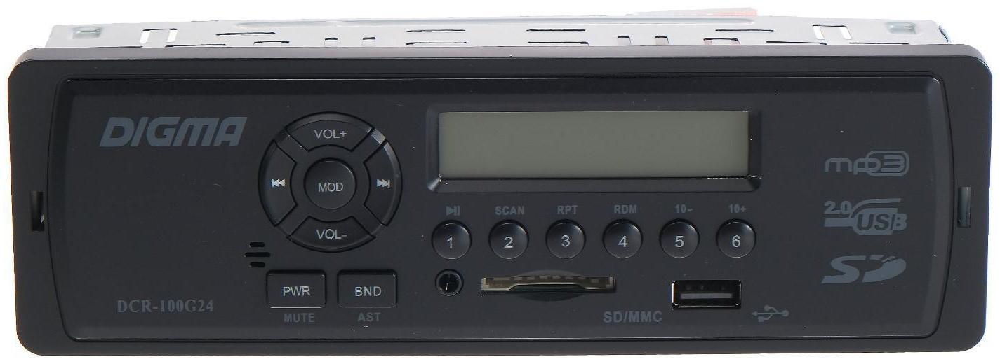 Автомагнитола Digma DCR-100G24, 24 В