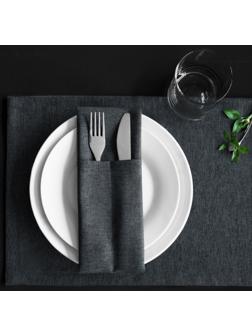 Комплект кувертов «Ибица», размер 10 х 24 см - 4 шт, тёмно - серый