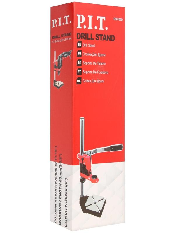 Стойка для дрели P.I.T. P0010001, крепление d=50 мм, глубина сверления 60 мм, высота 500 мм