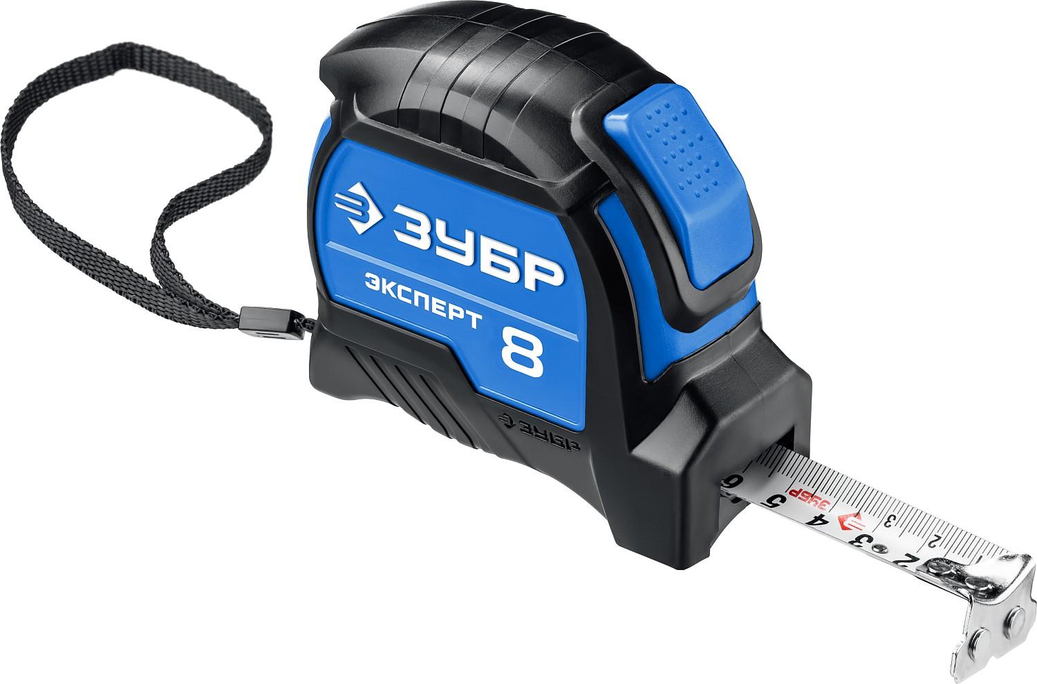 Рулетка измерительная ЗУБР ЭКСПЕРТ 34057-08-25, с автостопом / 8 м х 25 мм.