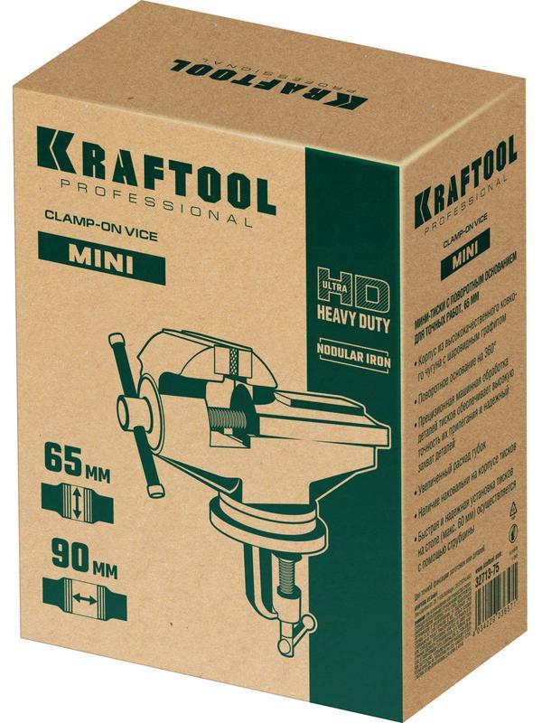 KRAFTOOL Mini, 65 мм, прецизионные тиски на струбцине (32713-75)