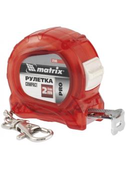 Рулетка Matrix PRO Compact 32595,  компактный размер, карабин-держатель, 2 м x 16 мм