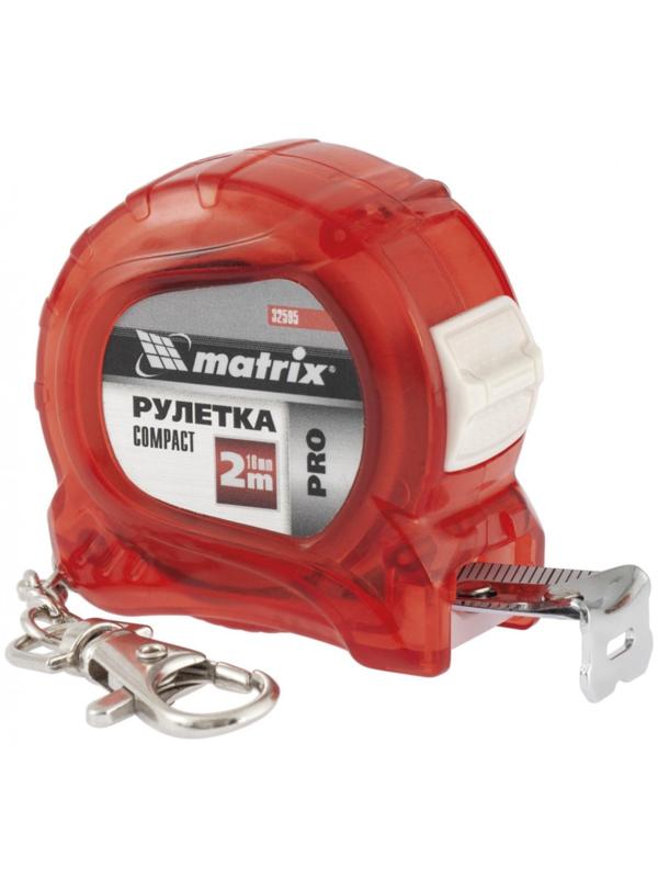 Рулетка Matrix PRO Compact 32595,  компактный размер, карабин-держатель, 2 м x 16 мм