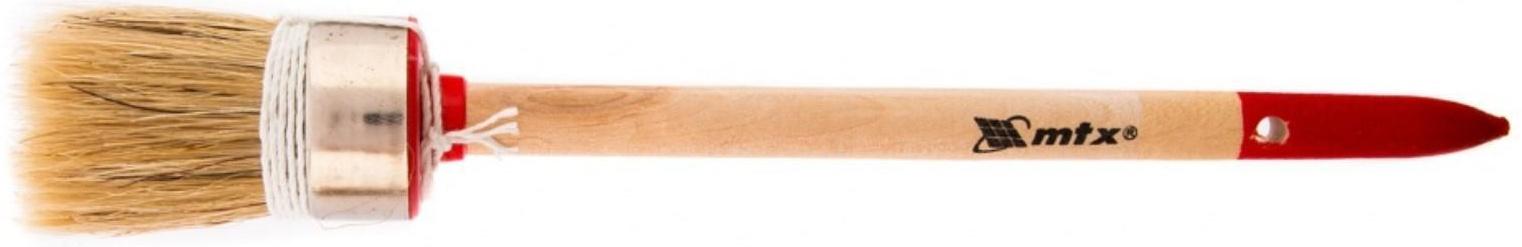 Кисть круглая MTX 82044, профи, натуральная щетина, деревянная ручка, 30 мм