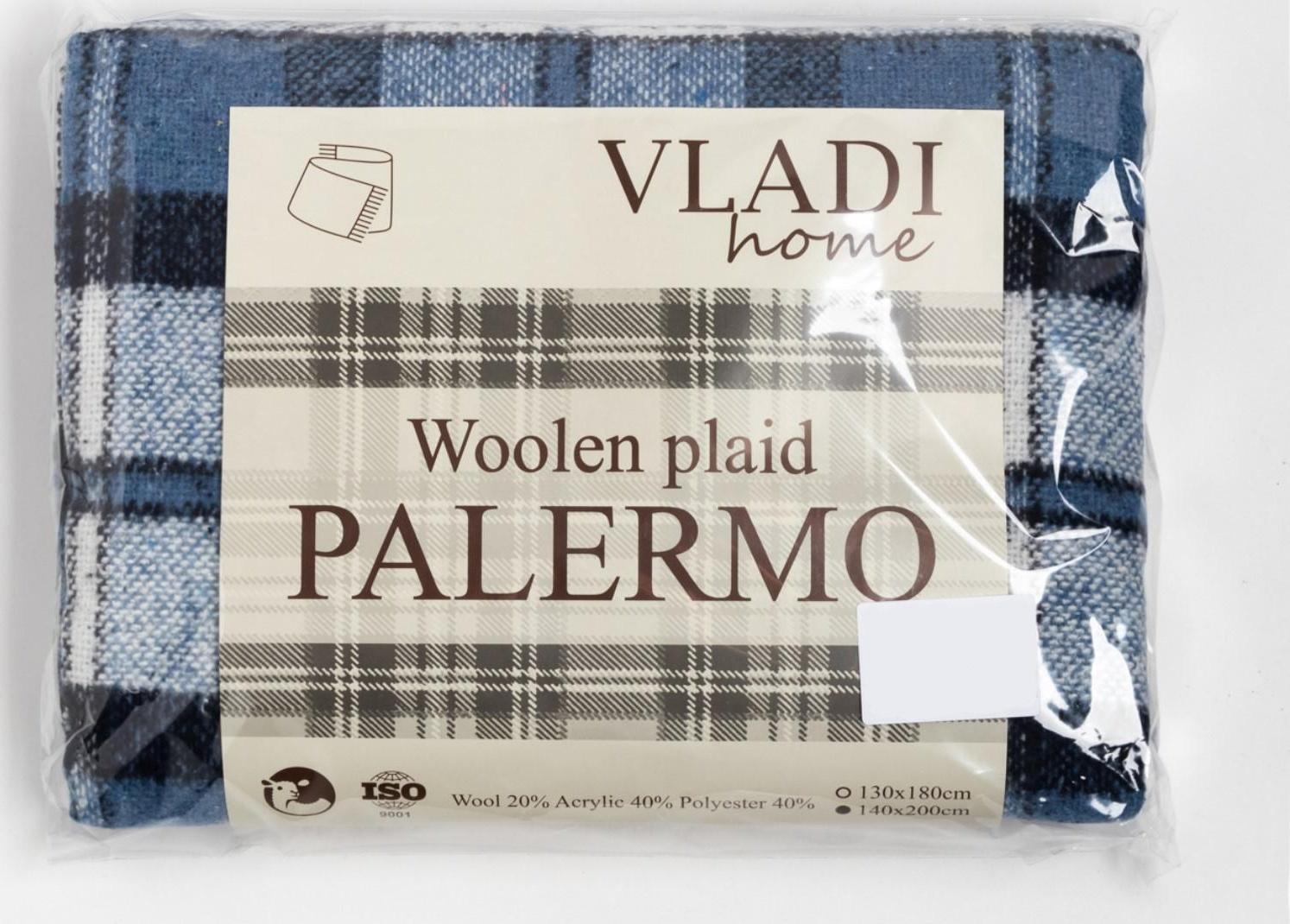 Плед Palermo 140х200см, Состав: 20% шерсть 40% ПАН, 40% полиэстер
