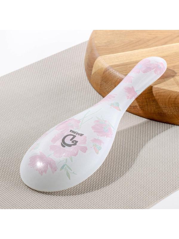 Подставка стеклянная под ложку Доляна «Красные маки», 23,5×8,3 см