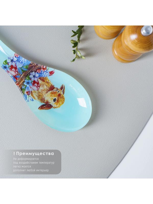 Подставка стеклянная под ложку Доляна «Кролик», 23,5×8,3 см