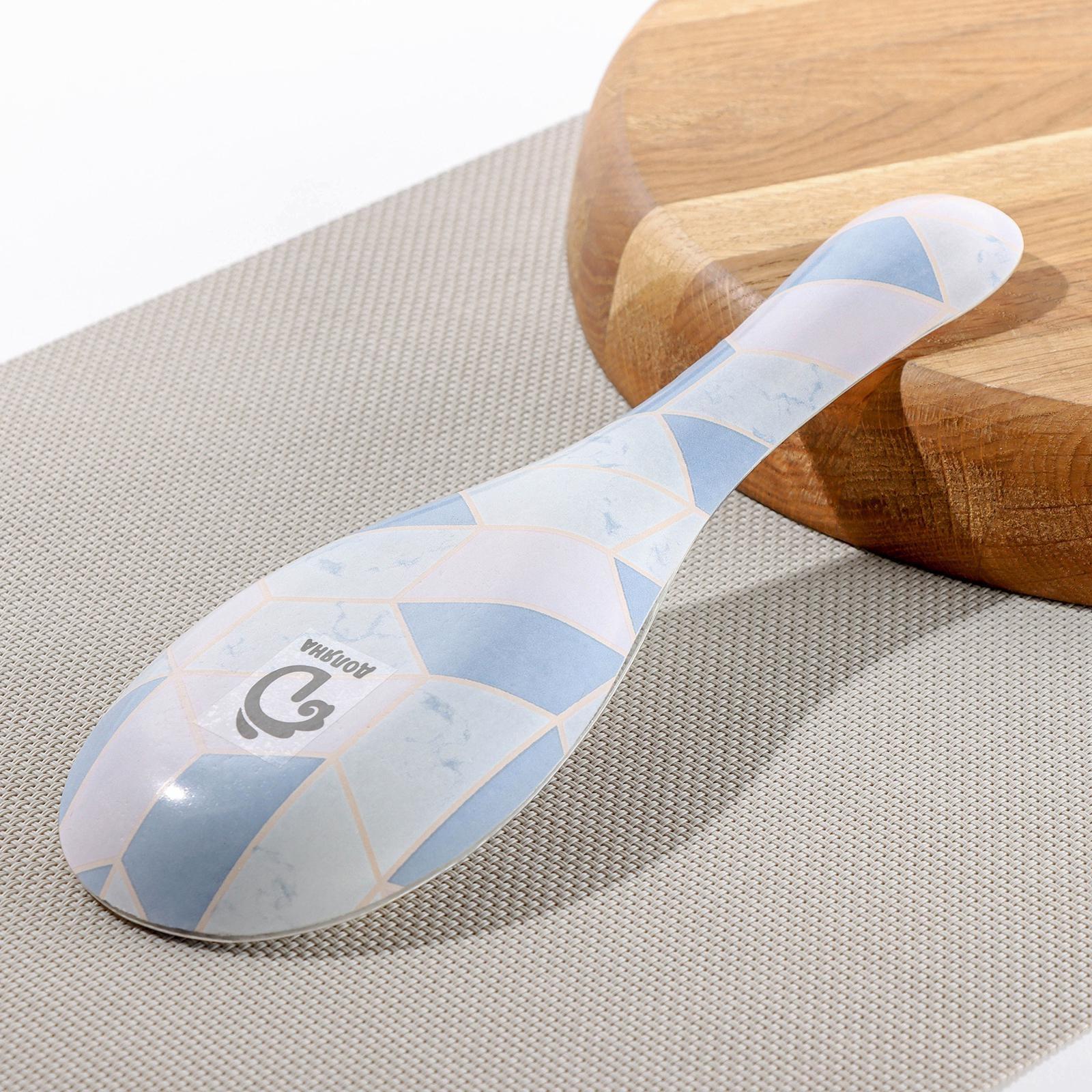 Подставка стеклянная под ложку Доляна «Розовый мрамор», 23,5×8,3 см