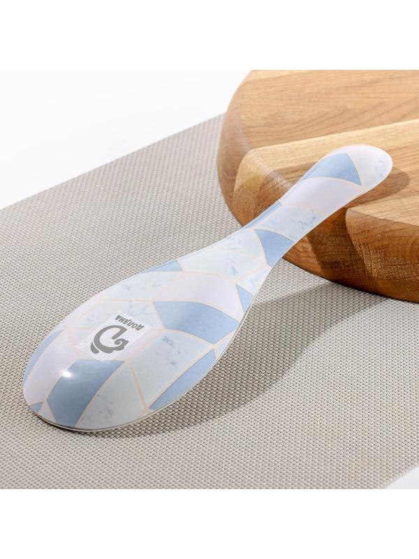 Подставка стеклянная под ложку Доляна «Розовый мрамор», 23,5×8,3 см