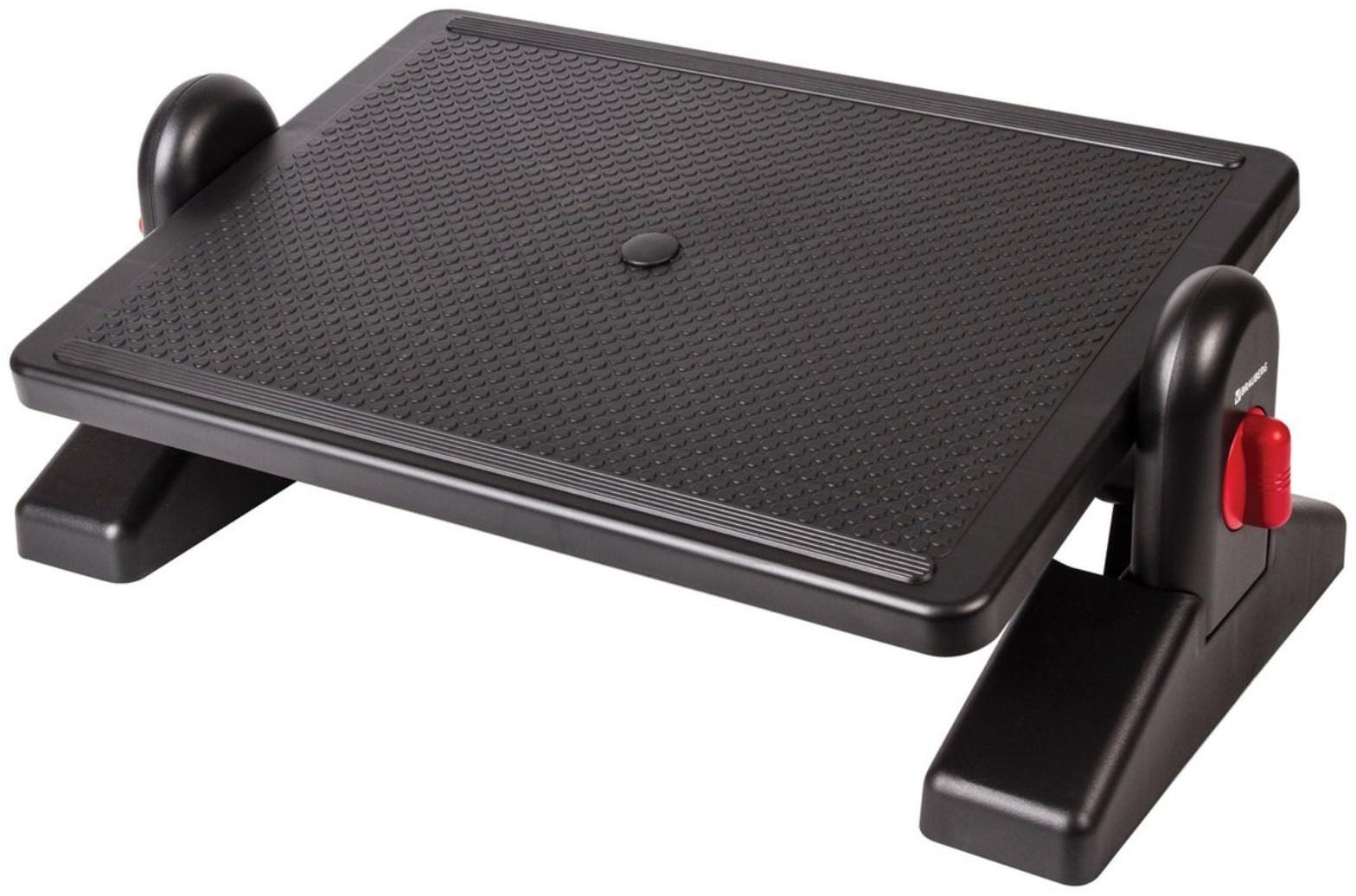 Подставка офисная для ног BRAUBERG, 41,5*30 см, с фиксаторами, черная