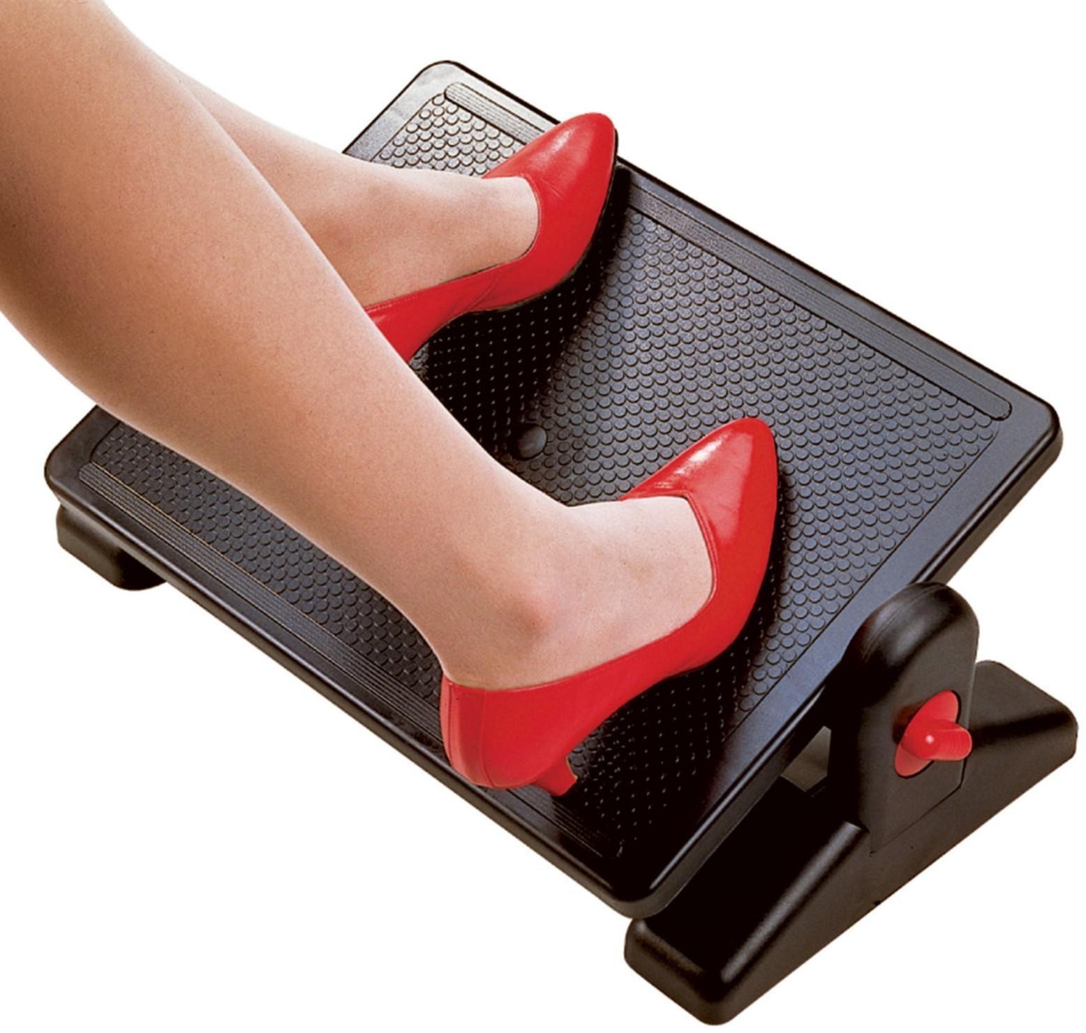 Подставка офисная для ног BRAUBERG, 41,5*30 см, с фиксаторами, черная