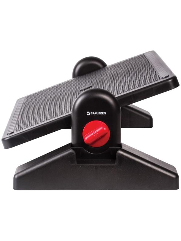 Подставка офисная для ног BRAUBERG, 41,5*30 см, с фиксаторами, черная