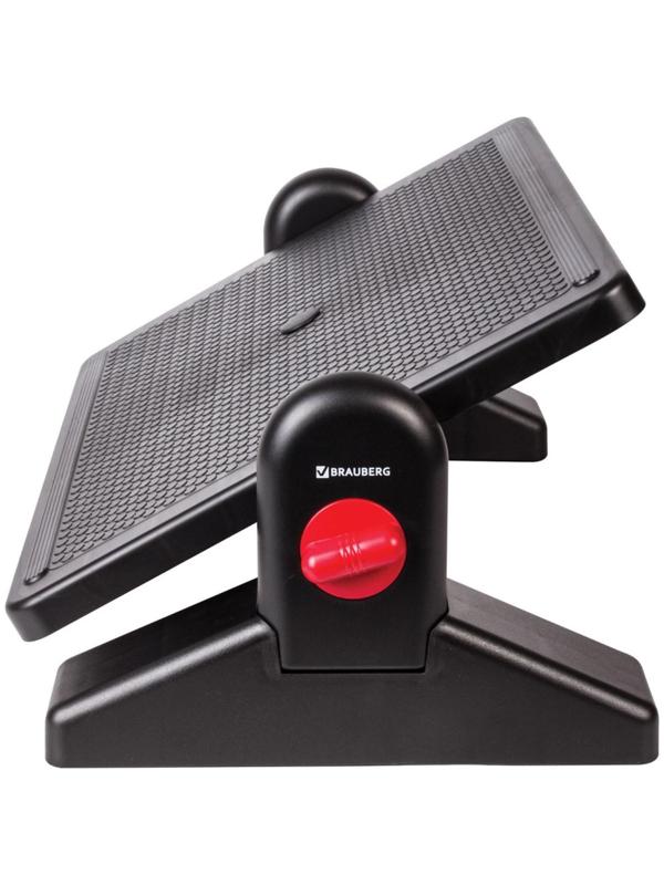 Подставка офисная для ног BRAUBERG, 41,5*30 см, с фиксаторами, черная