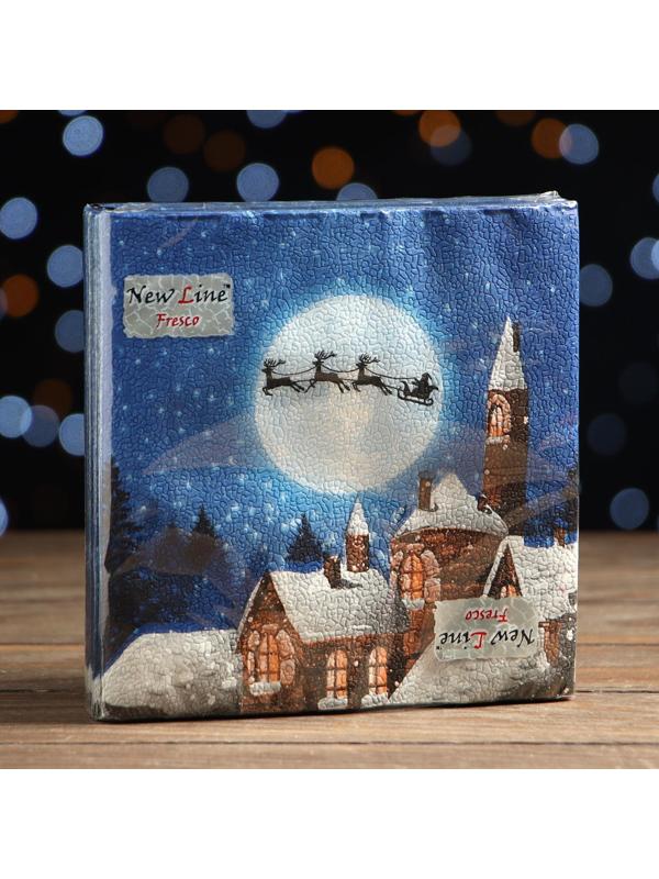 Салфетки бумажные New Line Fresco, 33х33 см, 2 слоя, 20 шт, с рисунком 