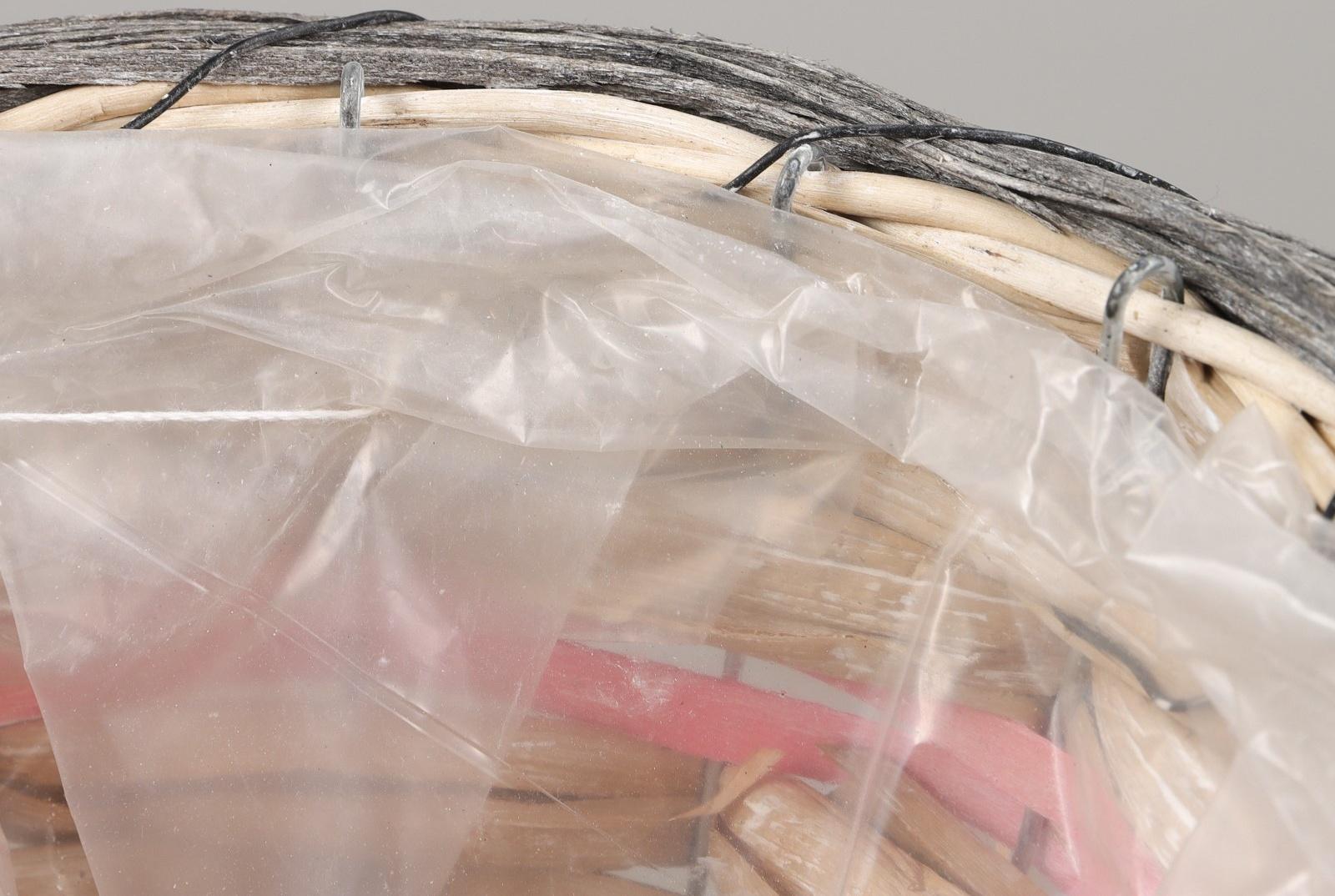 Кашпо плетёные, 21x21х12 см, светло-розовый