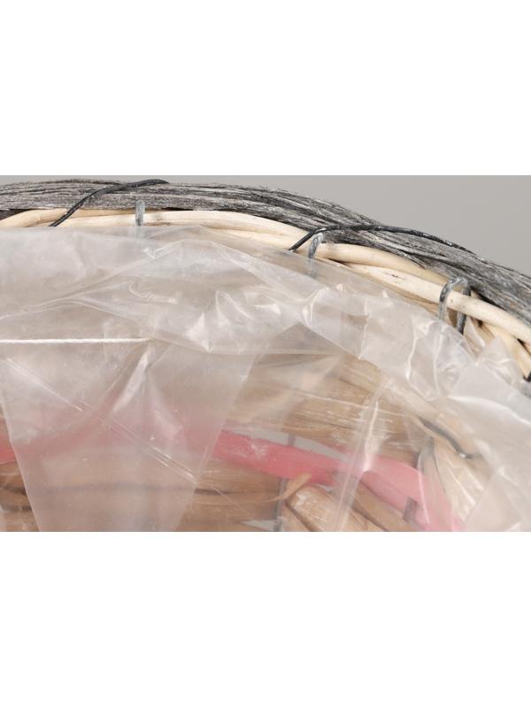 Кашпо плетёные, 21x21х12 см, светло-розовый