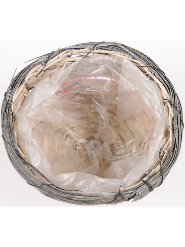 Кашпо плетёные, 21x21х12 см, светло-розовый