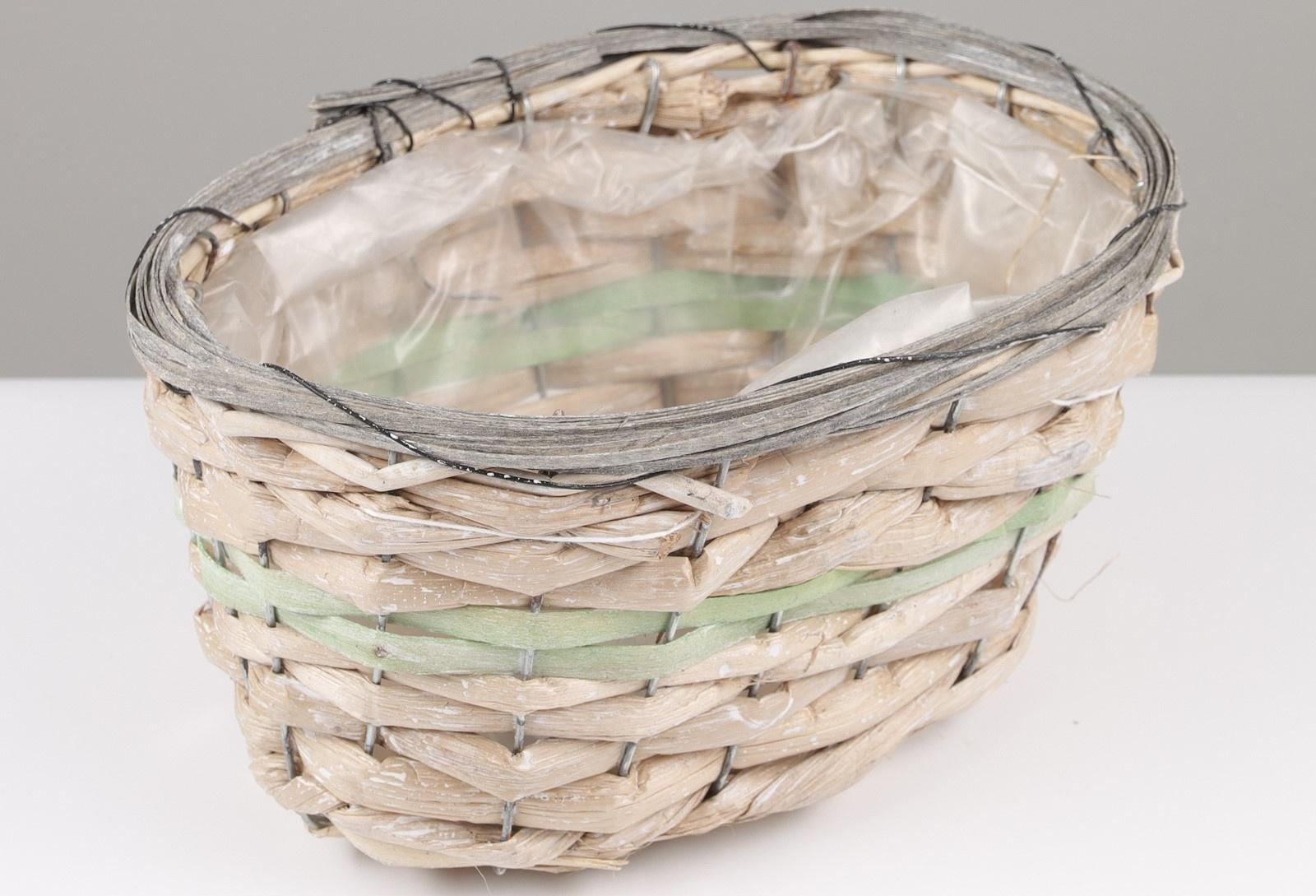 Кашпо плетёные овальное, 23x15х12см, натуральный