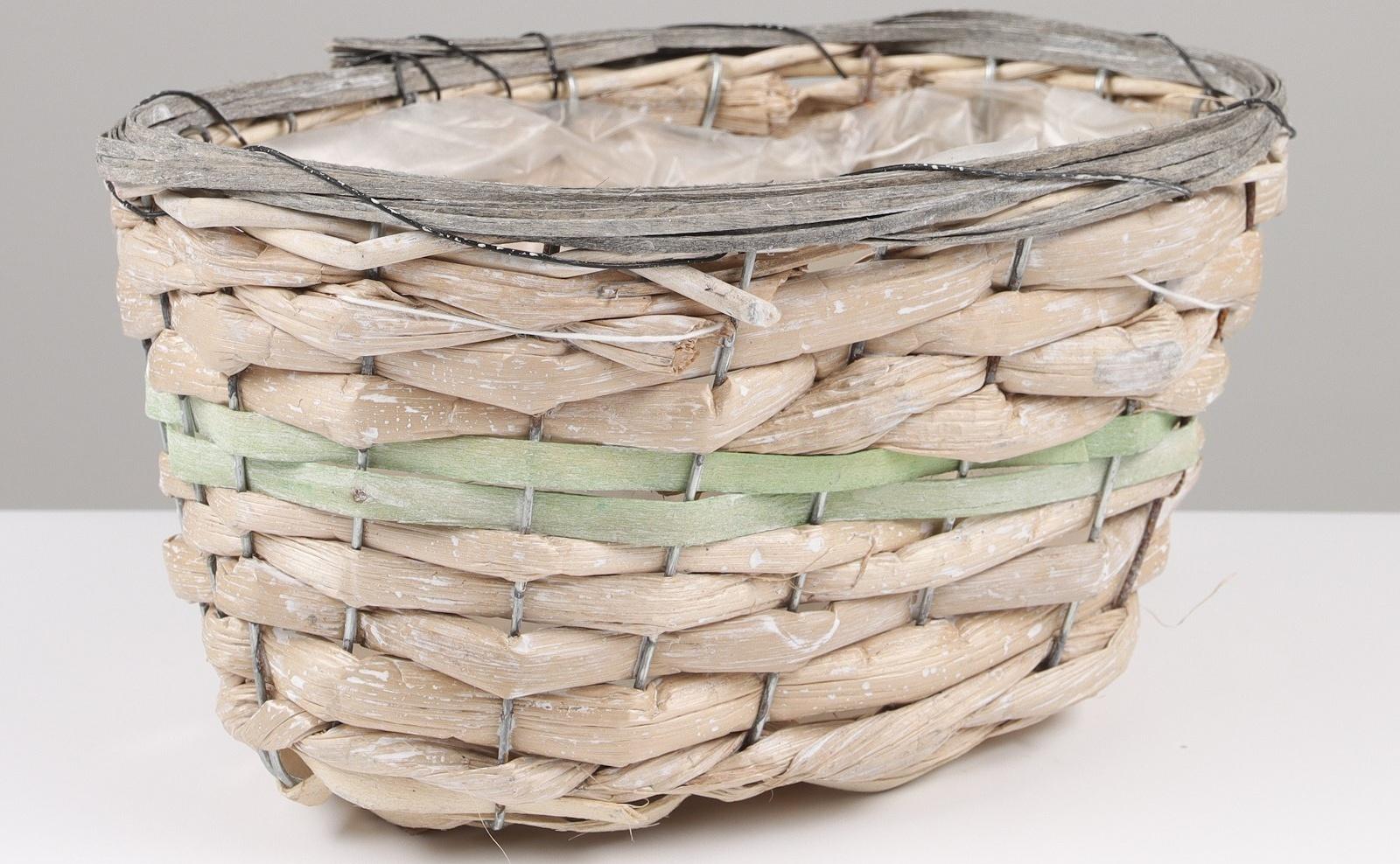 Кашпо плетёные овальное, 23x15х12см, натуральный
