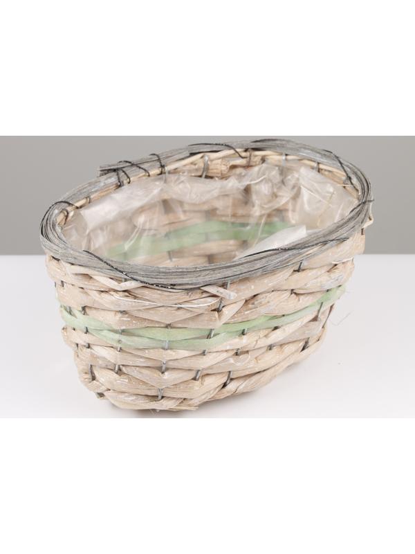 Кашпо плетёные овальное, 23x15х12см, натуральный