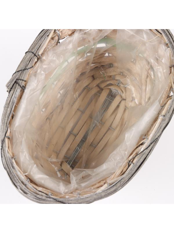 Кашпо плетёные овальное, 23x15х12см, натуральный