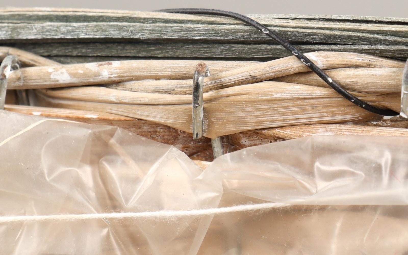 Кашпо плетёные прямоугольное, 23x15х12см, светло-зелёный