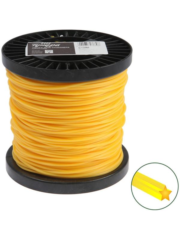 Леска для триммера ТУНДРА, сечение звезда, d=3 мм, 150 м, нейлон