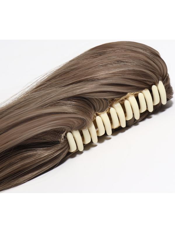 Хвост накладной, волнистый волос, на крабе, 40 см, 150 гр, цвет блонд/светло-русый(#SHT24/SHT60А)