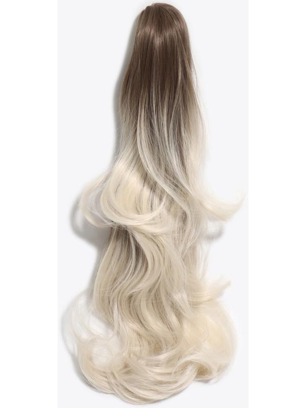 Хвост накладной, волнистый волос, на крабе, 40 см, 150 гр, цвет блонд/светло-русый(#SHT24/SHT60А)