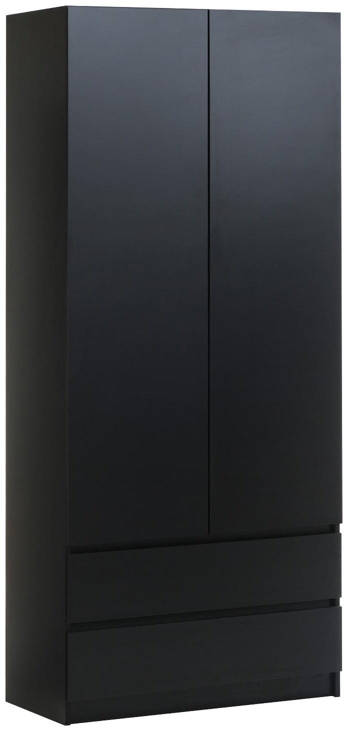 Шкаф 2х ств Мадера с 2-мя ящиками, 900х500х2100, Черный