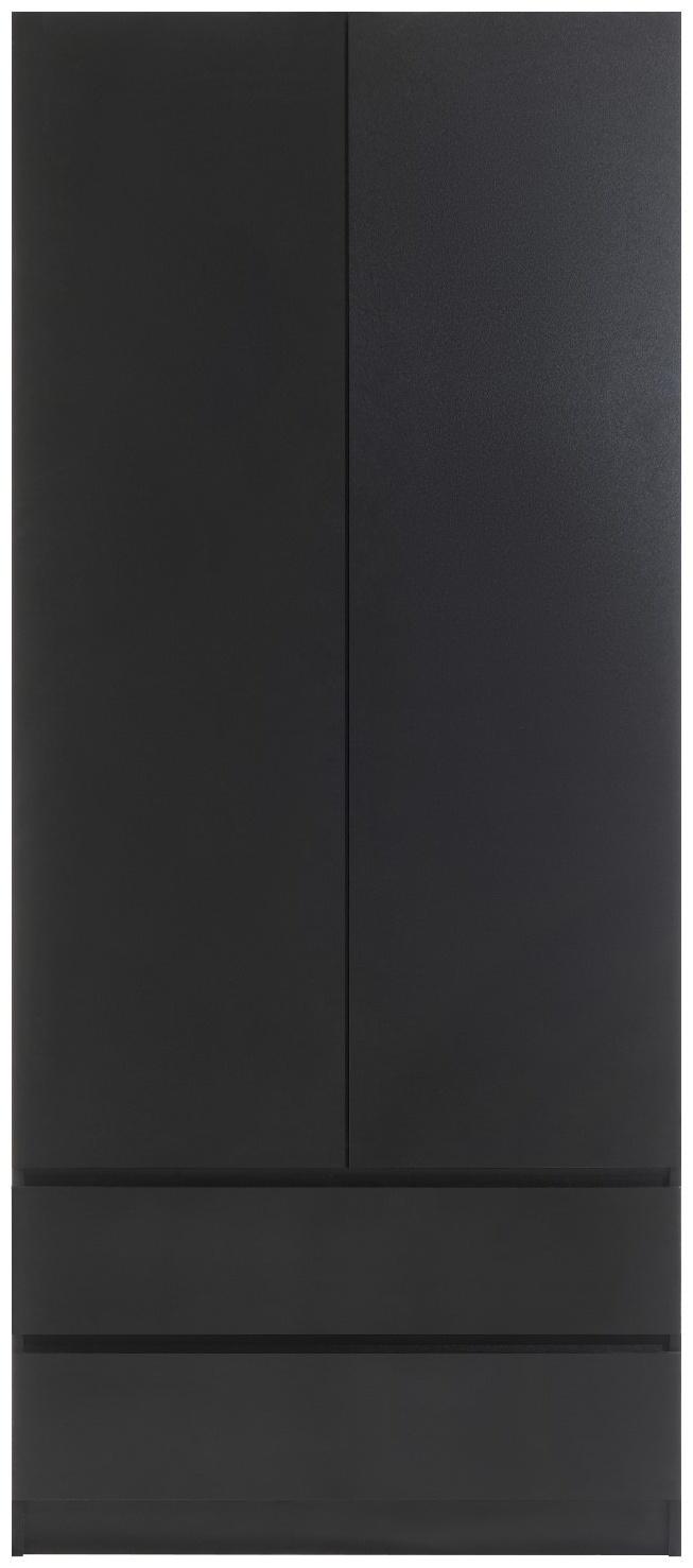 Шкаф 2х ств Мадера с 2-мя ящиками, 900х500х2100, Черный