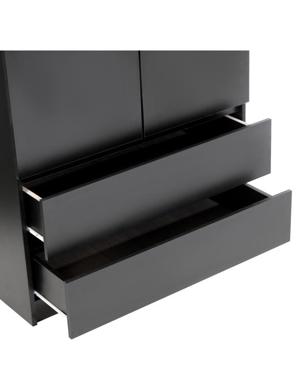 Шкаф 2х ств Мадера с 2-мя ящиками, 900х500х2100, Черный