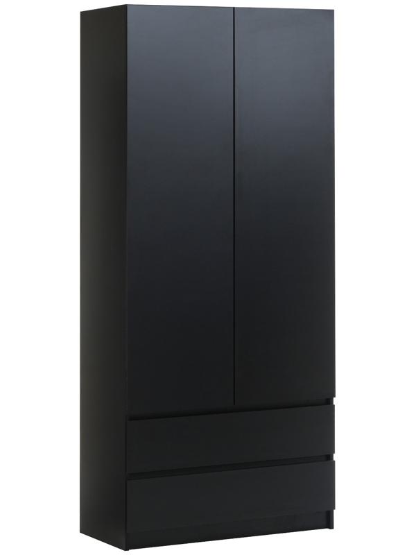 Шкаф 2х ств Мадера с 2-мя ящиками, 900х500х2100, Черный