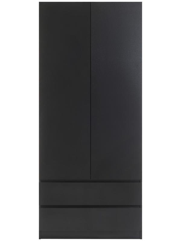 Шкаф 2х ств Мадера с 2-мя ящиками, 900х500х2100, Черный