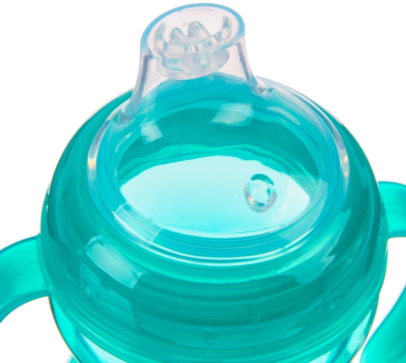 Поильник детский с силиконовым носиком, с ручками, 240 мл., цвет зеленый