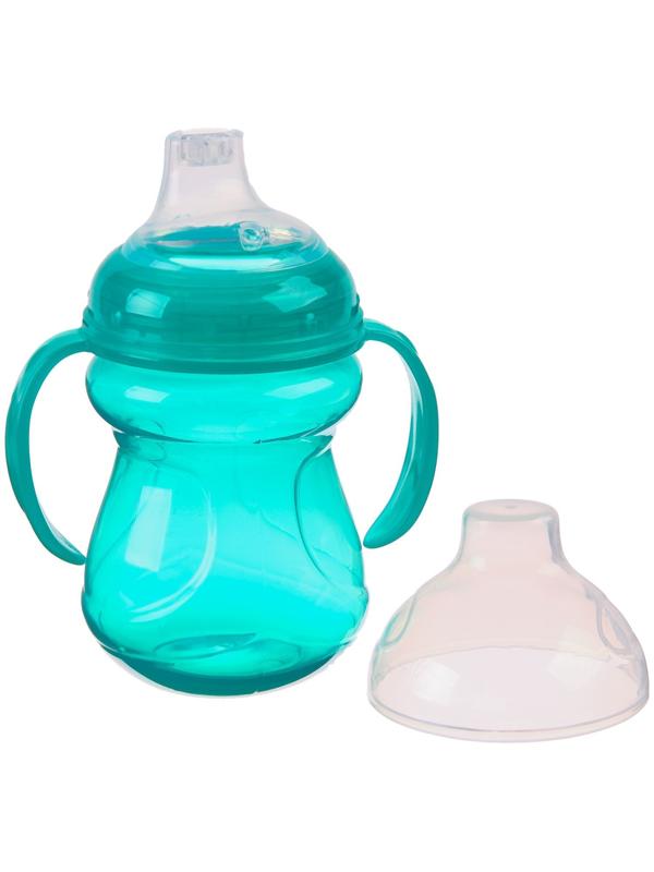 Поильник детский с силиконовым носиком, с ручками, 240 мл., цвет зеленый