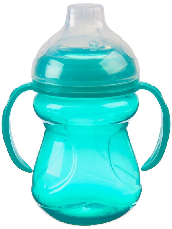 Поильник детский с силиконовым носиком, с ручками, 240 мл., цвет зеленый