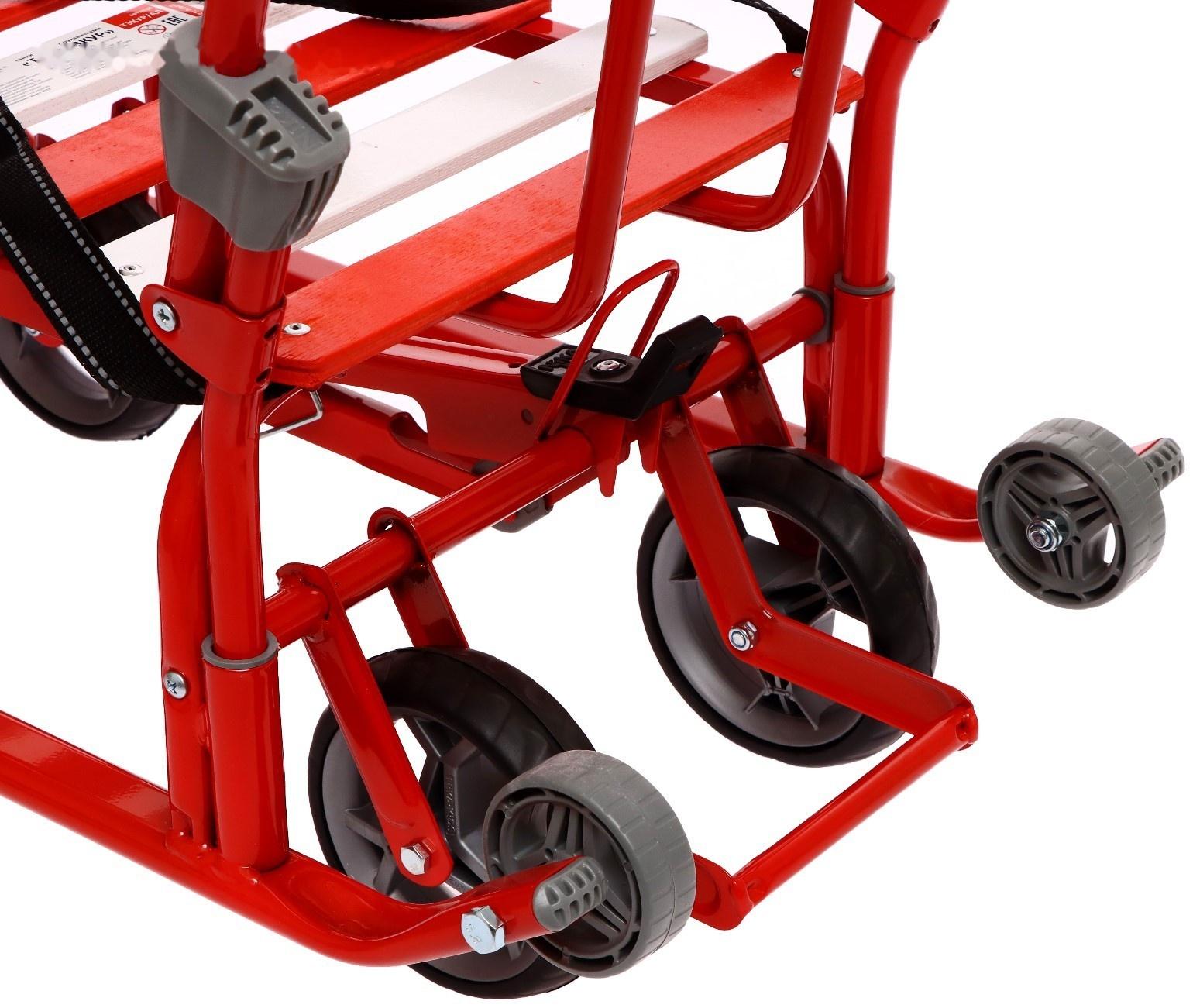 Санки «Тимка 3К универсал», с рукавичками алый