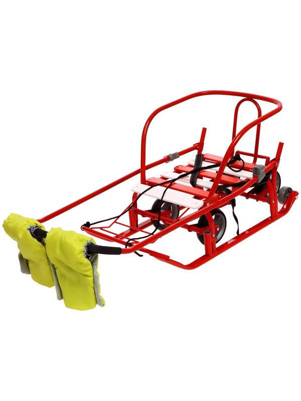 Санки «Тимка 3К универсал», с рукавичками алый