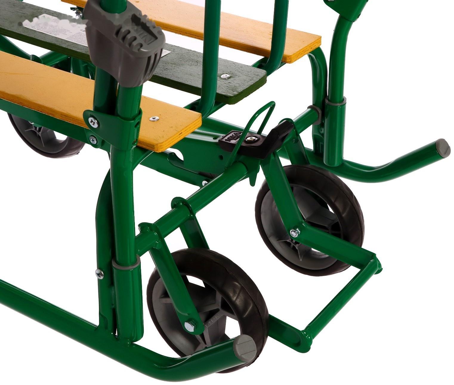 Санки «Ветерок 7 универсал», с рукавичками, цвет зелёный