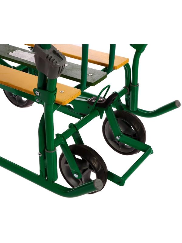 Санки «Ветерок 7 универсал», с рукавичками, цвет зелёный