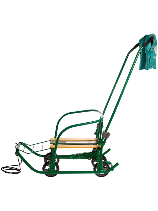 Санки «Ветерок 7 универсал», с рукавичками, цвет зелёный