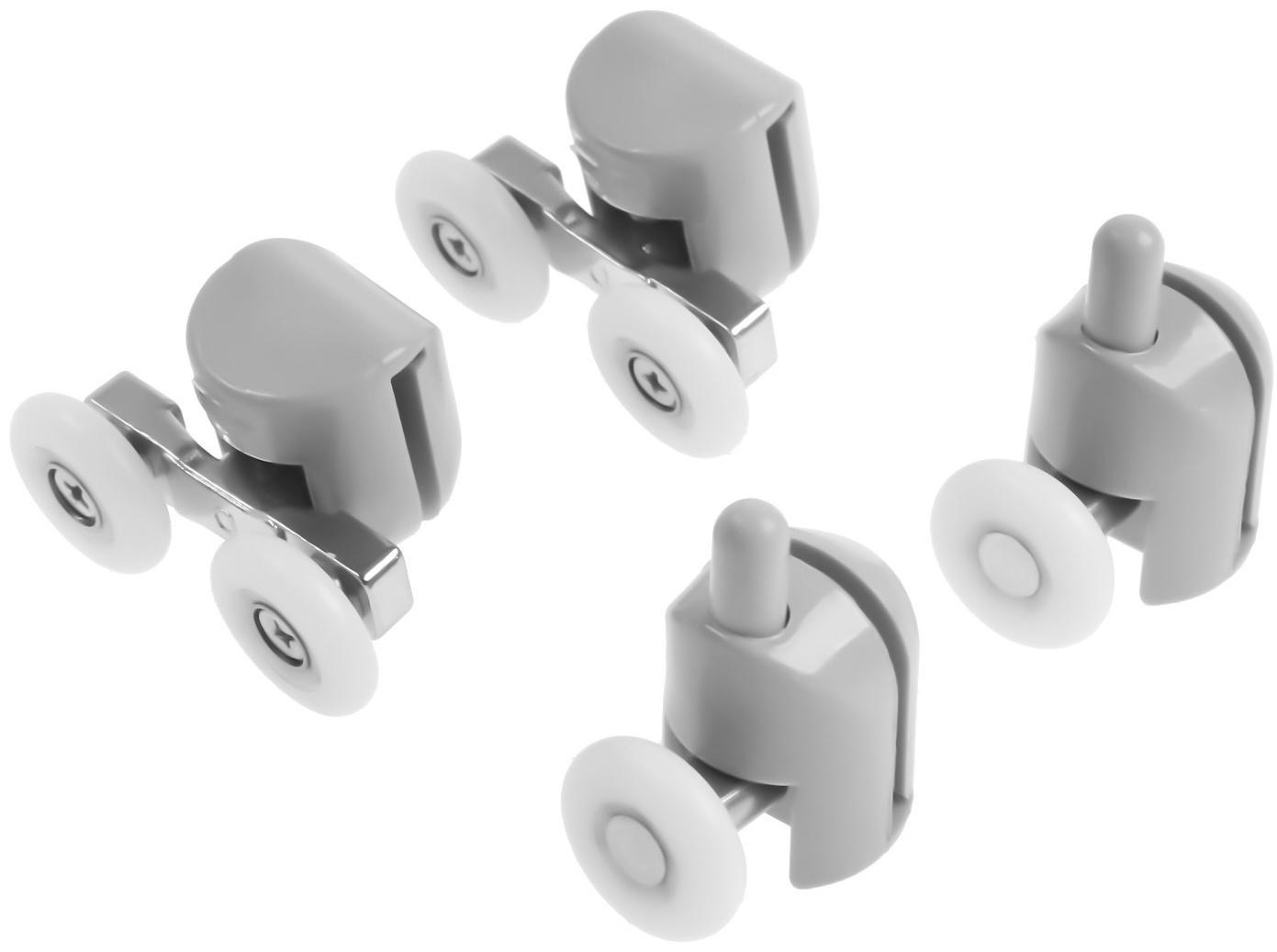 Ролик для душевой кабины MasterProf №1, d=23-25мм, одинарный нижний, двойной верхний по 2 шт