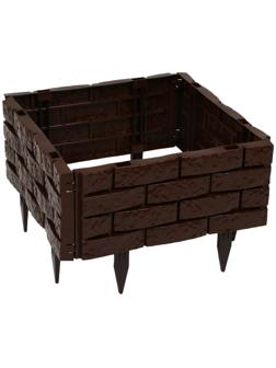 Грядка пластиковая, 4 секции, 45 × 45 × 20 см, шоколад